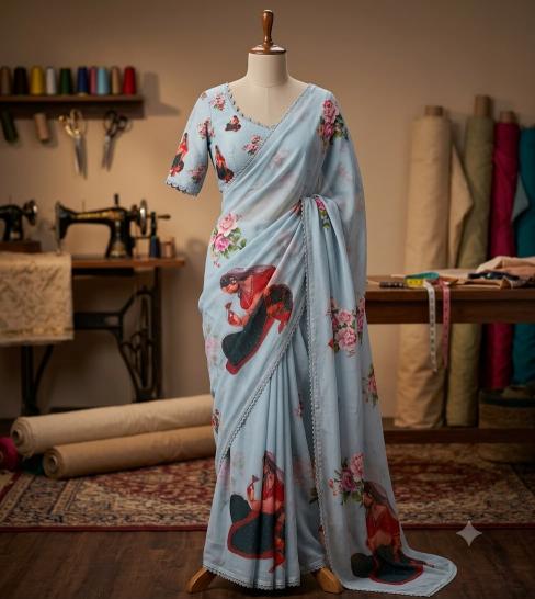 Svara beautiful printed best saree hole wholesale market
